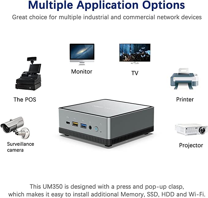 MINIS FORUM Mini PC UM700,AMD Ryzen 7 3750H 4-Kern-CPU 16 GB DDR4/512 GB SSD Mini Desktop Computer,HDMI/USB-C/DisplayPort,WLAN,USB3.1 * 3