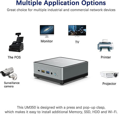 MINIS FORUM Mini PC UM700,AMD Ryzen 7 3750H 4-Kern-CPU 16 GB DDR4/512 GB SSD Mini Desktop Computer,HDMI/USB-C/DisplayPort,WLAN,USB3.1 * 3