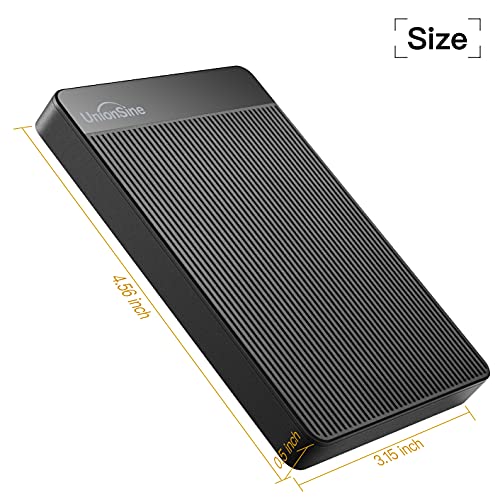 UnionSine Externe Festplatte 1TB ultradünn tragbar 2,5 Zoll USB 3.0, SATA, Festplattenspeicher für PC, Mac,TV, Wii U, Xbox, PS4 (Schwarz) HD2510