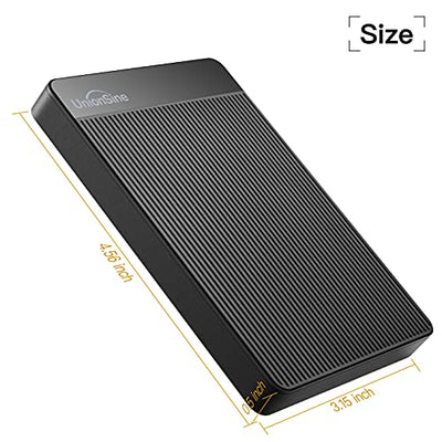 UnionSine Externe Festplatte 1TB ultradünn tragbar 2,5 Zoll USB 3.0, SATA, Festplattenspeicher für PC, Mac,TV, Wii U, Xbox, PS4 (Schwarz) HD2510
