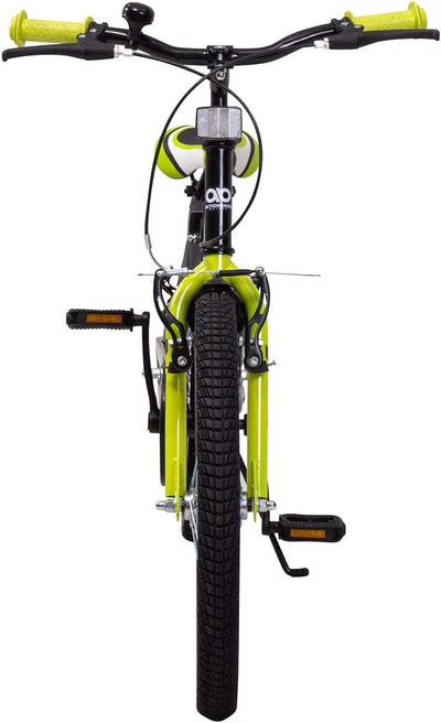 Actionbikes Kinderfahrrad Wasp - 1 Gang - ohne Schaltung - Fahrrad 20 Zoll für Jungen und Mädchen - Von 6-9 Jahren - V-Brakes vorne und hinten - Trapez-Rahmen - Kettenschutz (Schwarz Grün)