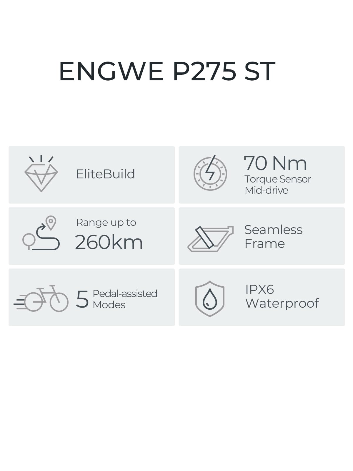 ENGWE E Bike Mountainbike, Ebike 260km Reichweite durch 36V 19.2Ah Akku, E-Bike 250W Mittelmotor Max 25km/h, Elektrofahrräder 27.5 * 2.4 Zoll Reifen, Pendler Elektrofahrrad für Erwachsene P275