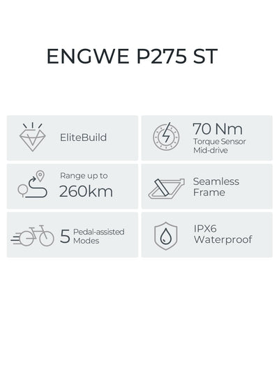 ENGWE E Bike Mountainbike, Ebike 260km Reichweite durch 36V 19.2Ah Akku, E-Bike 250W Mittelmotor Max 25km/h, Elektrofahrräder 27.5 * 2.4 Zoll Reifen, Pendler Elektrofahrrad für Erwachsene P275