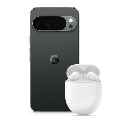 Google Pixel 10 Pro XL – Android-Smartphone ohne SIM-Lock, mit Gemini und 6,8 Zoll großem Super Actua-Display – Obsidian, 256GB + Pixel Buds A-Series – Kabellose Kopfhörer, Clearly White