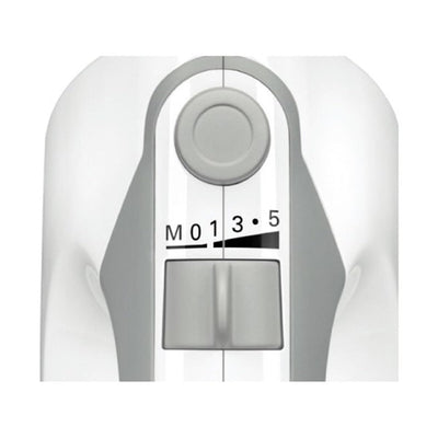 Bosch Hausgeräte ErgoMixx MFQ36400, 2 Rührbesen, 2 Edelstahl-Knethaken, spülmaschinengeeignet, 5 Stufen plus Turbostufe, 450 W, weiß