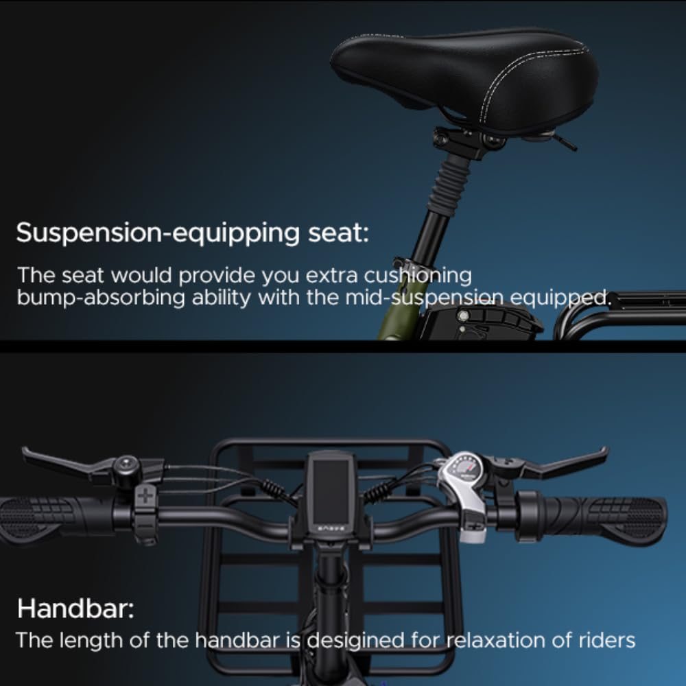 ENGWE E Bike klapprad 20 Zoll, Elektrofahrrad E-Bike Herren Damen, Faltbar Fatbike mit 15.6Ah Wechselakku, Reichweite bis zu 120Km (Grün)