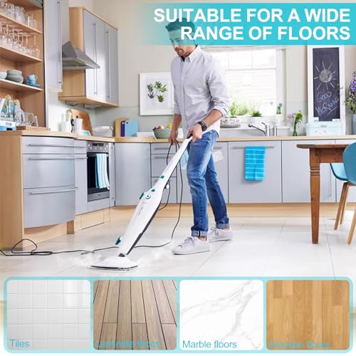 5 Stück Ersatzpad für Leifheit CleanTenso Power 2.0 Dampfreiniger 32x19.5cm Mikrofaser Dampfbesen Wischbezug für alle Böden Dampfmop Ersatz mit Klettunterseite für CleanTenso Power