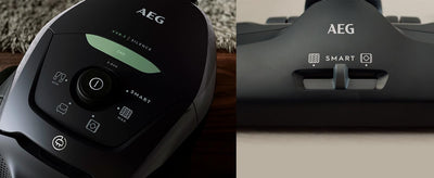 AEG VX82-1-ÖKO Staubsauger / 75% Recyclingmaterial / autom. Saugkraftregulierung / extrem leise auch auf Teppich / Aufnahme von großen + kleinsten Partikeln / langes Kabel / 600W / schwarz
