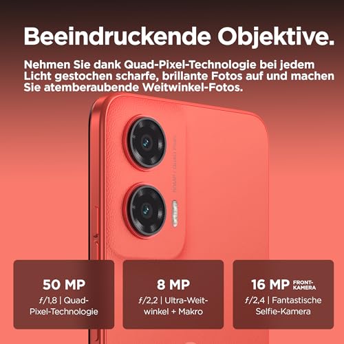 Motorola Moto g55 5G Smartphone (6,49"-FHD+-Display, 50-MP-Kamera, 8/256 GB, 5000 mAh, Android 14) Forest Grey, inkl. Schutzcover [Exklusiv bei Amazon]