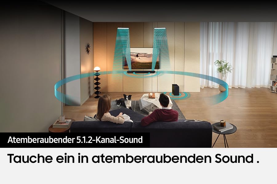 Samsung HW-Q810GD 5.1.2-Kanal Q-Soundbar für TV-Geräte, Bluetooth-Lautsprecher mit kabellosem Dolby Atmos / DTS:X, Q-Symphony, SpaceFit Sound Pro [2024]