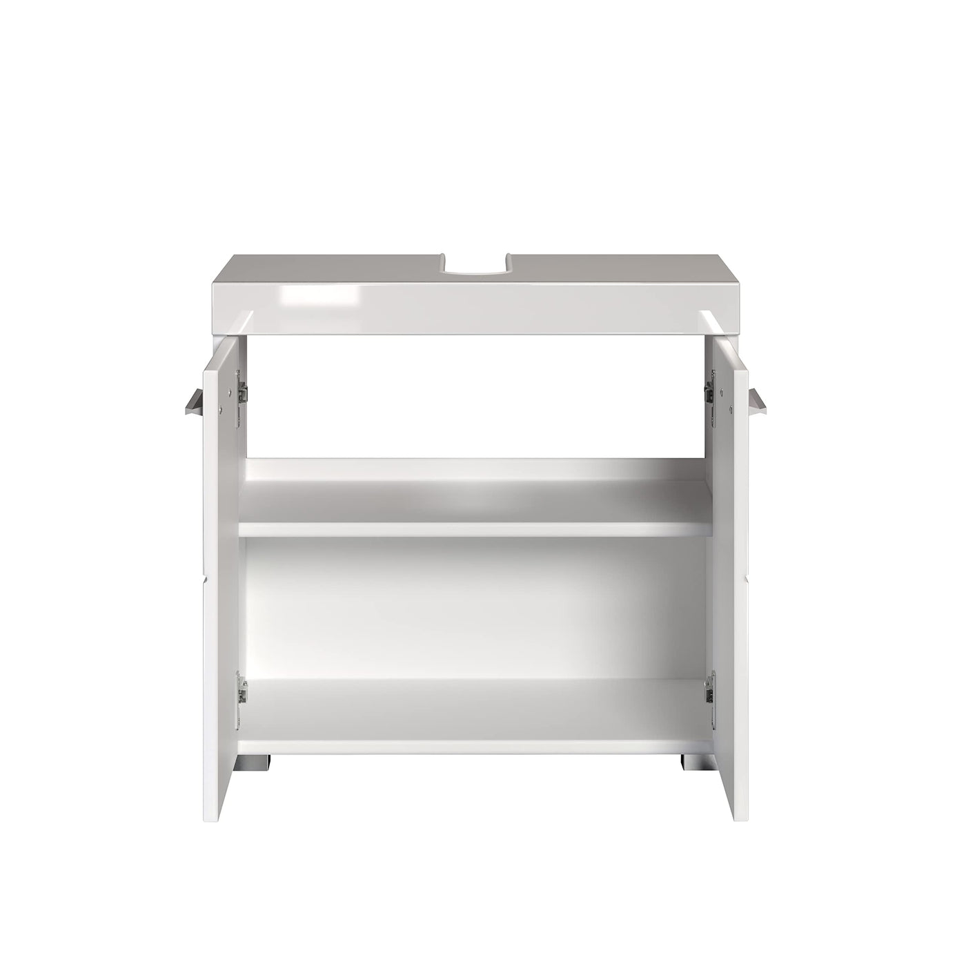 trendteam smart living - Waschbeckenunterschrank Unterschrank - Bad - Amanda - Aufbaumaß (BxHxT) 60 x 56 x 34 cm - Farbe Weiß Hochglanz - 139330101