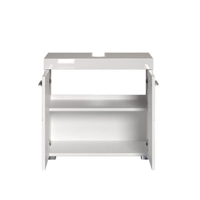 trendteam smart living - Waschbeckenunterschrank Unterschrank - Bad - Amanda - Aufbaumaß (BxHxT) 60 x 56 x 34 cm - Farbe Weiß Hochglanz - 139330101