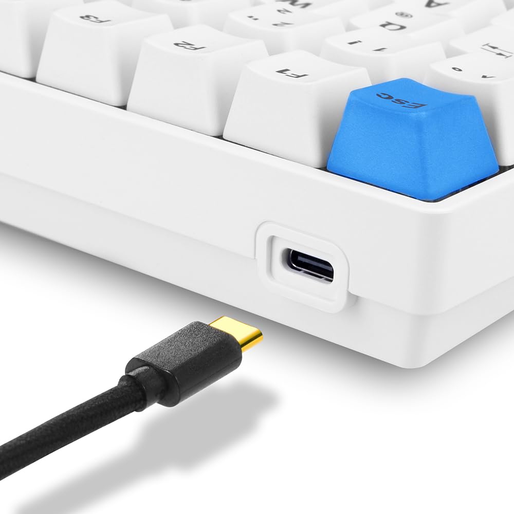 Sharkoon Skiller SGK50 S3 PBT Weiß, RGB Gaming Keyboard, Gateron G PRO 3.0 Yellow, 75% Layout