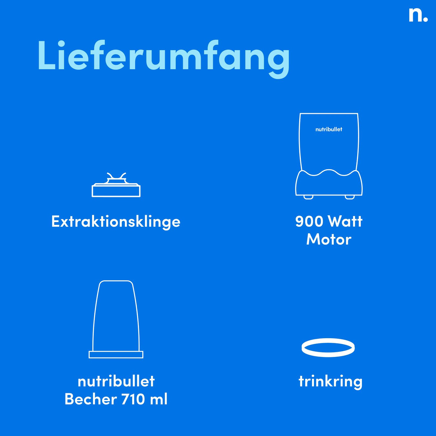 nutribullet Pro, 900 Watt Leistung, Einfach und schnell in der Anwendung, Kompakt, Leicht zu reinigen, Mit 700 ml Becher, Smoothiemixer, Smoothie Maker, Elektrischer Mixer, NB904B, Schwarz