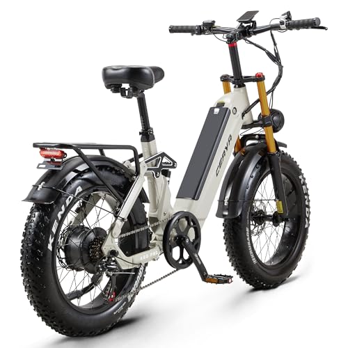 Ficyacto Elektrofahrräder 20x4.0 Zoll E-Bike Herren Damen Mit 48V 20AH Akku All-Terrain E-Mountainbike,7-Gang-Getriebe,Vollfederung City Ebike
