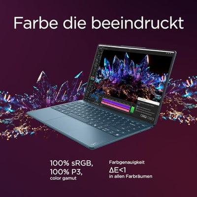 Lenovo Yoga Slim 9i Laptop | Copilot+ PC |14" 4K WQUXGA OLED Touch Display | Intel Core Ultra 7 | 32GB RAM | 1TB SSD | Intel Arc Grafik | Windows 11 Home | QWERTZ | Tidal Teal | 3 Jahre Premium Care