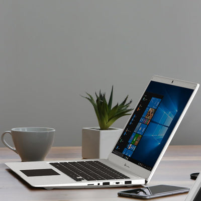 LincPlus Laptop Notebook 14 Zoll Full HD 4GB RAM + 128GB Netbook mit QWERTZ Tastaturlayout für Home/Office, Windows 10 S