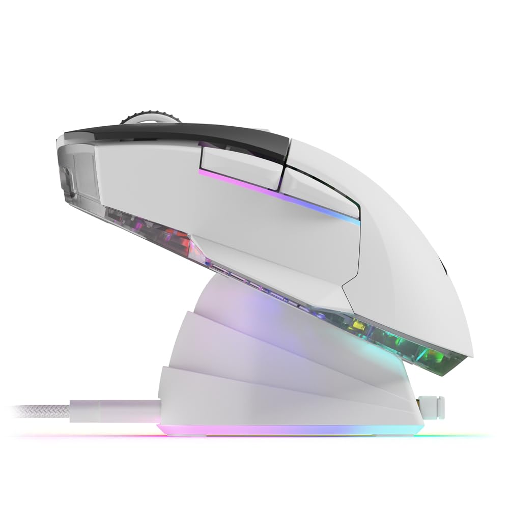Sharkoon Skiller SGM50W White, Wireless Optical Gaming Maus, RGB, PBT Button