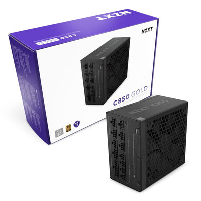 NZXT C850 Gold ATX 3.1 - Vollständig modulares, geräuscharmes PC-Gaming-Netzteil - 850 Watt - 80 PLUS Gold - 12V-2x6-Anschluss - Zero Fan-Modus - 100 % japanische Kondensatoren - Schwarz