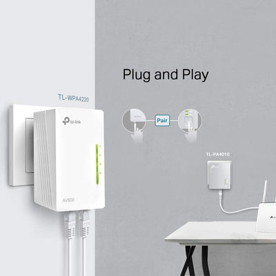 TP-Link WLAN Powerline Adapter Triple Set TL-WPA4220T KIT(600Mbit/s, WLAN 300Mbit/s, Wi-Fi Clone, Fast-Ethernet-LAN, Plug&Play, Kompatibel mit allen HomePlug AV/AV2 Powerline Adaptern)