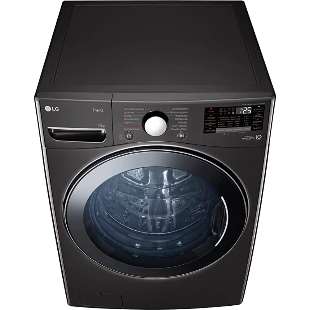 LG F11WM17TS2B, Frontlader-Waschmaschine 17 kg, Klasse E, 1.100 U./Min., 70x77x99 cm, Turbowash 59 Minuten, 6 Motion DirectDrive, Wi-Fi, Metallic Black Steel
