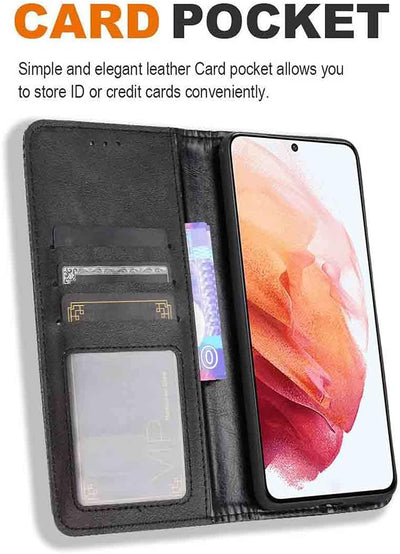 WBWONE Hülle für Samsung Galaxy A06, Premium TPU/PU Leder Klappbar Schutzhülle Tasche Handyhülle mit Standfunktion & Kartensteckplätzen, Schwarz