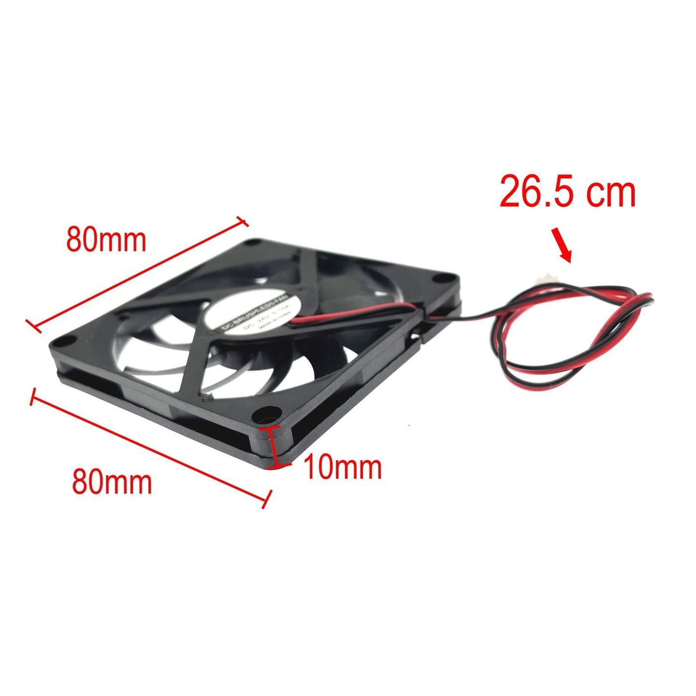JZK 2 Stück DC 24V 8010 Silent Cooling Fan mit Drähten, PC-Lüfter 80mm, Computergehäuselüfter 8cm x 8cm x 1cm, DC Brushless Fan 24V, 3D-Drucker Lüfter mit Kabel