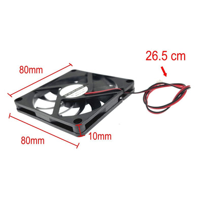 JZK 2 Stück DC 24V 8010 Silent Cooling Fan mit Drähten, PC-Lüfter 80mm, Computergehäuselüfter 8cm x 8cm x 1cm, DC Brushless Fan 24V, 3D-Drucker Lüfter mit Kabel