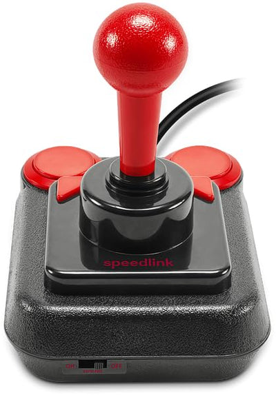 Speedlink COMPETITION PRO EXTRA USB Joystick - Digitaler Joystick mit DirectInput und Mikroschalter, schwarz-rot