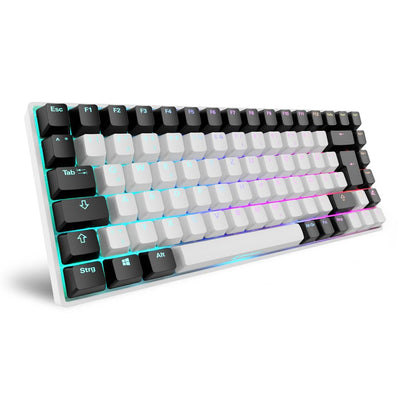 Sharkoon Skiller SGK50 S3 Weiß, RGB Gaming Keyboard, Gateron Red, 75% Layout