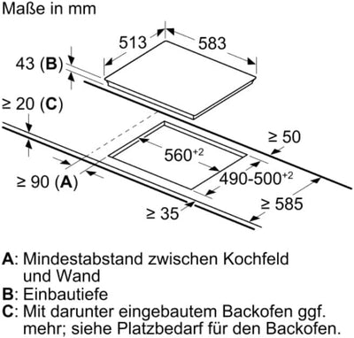 Siemens EQ110KA1Z iQ100 Herd-Glaskeramik-Kochfeld-Kombination (herdgesteuert), 59,4 cm breit, Schnellaufheizung, 3D-Heißluft Plus Backen auf 3 Ebenen
