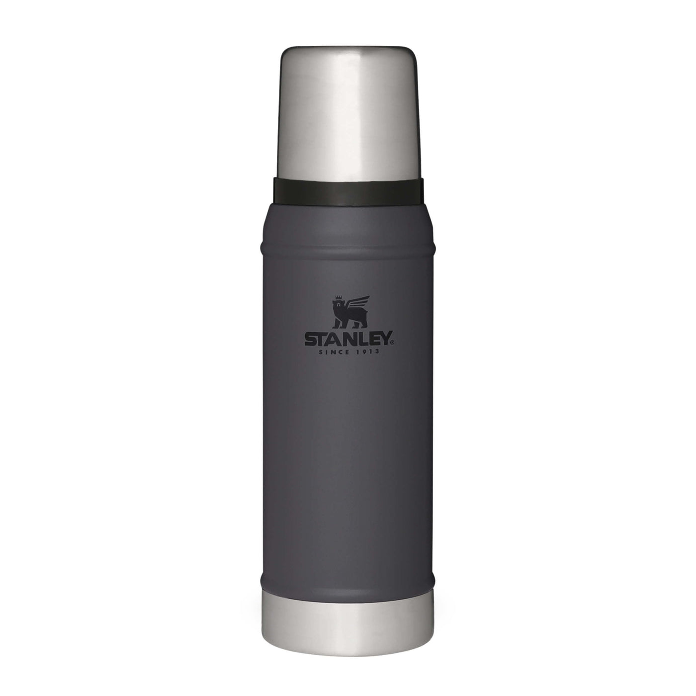 Stanley Classic Legendary Thermosflasche 750 ml - Thermos Hält 20 Stunden Heiß oder Kalt - Edelstahl Thermoskanne - BPA-Frei - Spülmaschinenfest - Charcoal