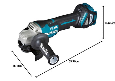 Makita DGA517Z Akku-Winkelschleifer 18 V mit Paddleschalter (ohne Akku, ohne Ladegerät), Bunt
