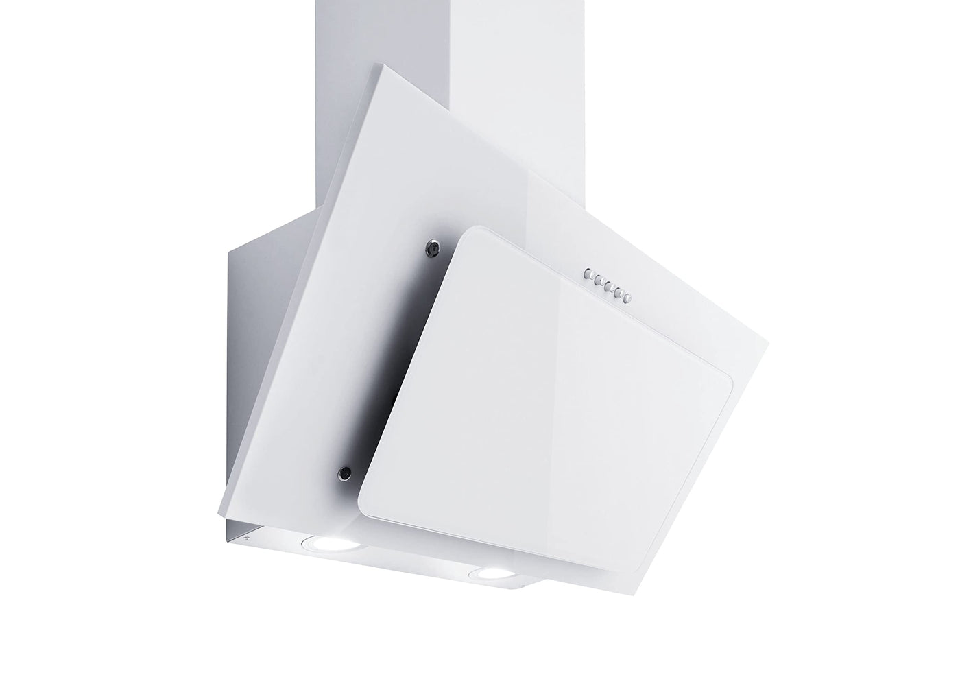 Respekta Dunstabzugshaube kopffrei/Dunstabzugshaube schräg 60 cm/Metallgehäuse mit Glasschirm in Weiß/Abluft - und Umluftfunktion / CH33060WB / B / 51 – 63,5 dB