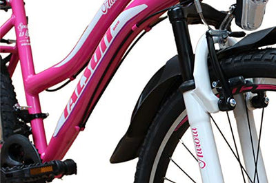 Talson 24 Zoll Mädchen Fahrrad MTB mit Beleuchtung und Shimano 21-Gang Kinderfahrrad Rosa
