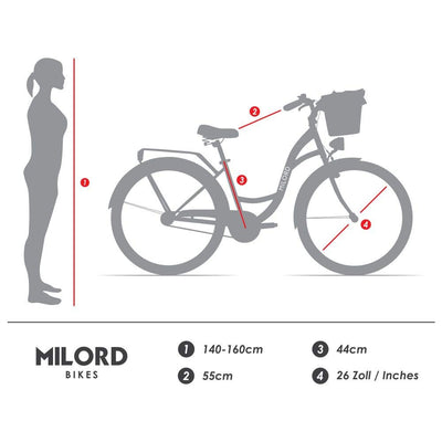 milord hollandrad MILORD. 26 Zoll 1-Gang Creme-braun Komfort Fahrrad mit Korb und Rücken –  Testberichte aus Berlin
