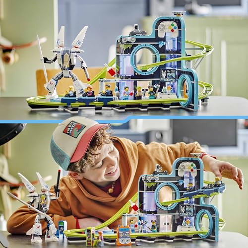 LEGO City Achterbahn mit Roboter-Mech, Spielzeug-Vergnügungspark, Spielset für Jungen und Mädchen ab 8 Jahren, Geschenk für kreative Kinder 60421