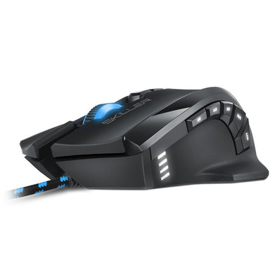 Sharkoon Skiller SGM1 Gaming Maus mit Makrotasten (10800 DPI, RGB-Beleuchtung, 12 Tasten, Weight-Tuning-System und Software) schwarz