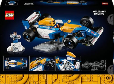 LEGO Icons Williams Racing FW14B mit Nigel Mansell - F1 Modellauto Set mit Rennfahrer Minifigur zum Sammeln - Schreibtischdeko mit Ständer - Geschenk für Erwachsene & Jugendliche Motorsportfans 10353
