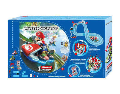 Carrera 20063028 FIRST Nintendo Mario Kart Rennstrecken-Set I 2,9m elektrische Rennbahn mit Streckenteilen und Handregler im Maßstab 1:50 I für bis zu 2 Spieler I für Kinder ab 3 Jahren & Erwachsene