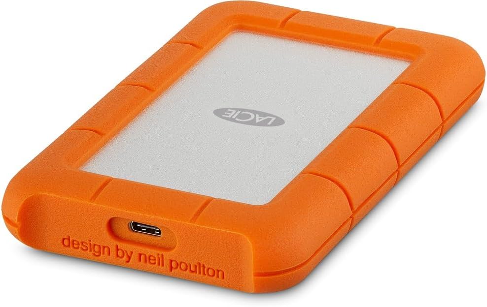 LaCie Rugged 2TB tragbare externe Festplatte, 2.5 Zoll, PC & Mac, inkl. USB-C w/o USB-A Kabel, inkl. 2 Jahre Rescue Service, Modellnr.: STFR2000800