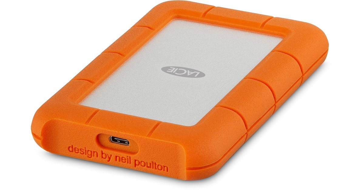 LaCie Rugged 2TB tragbare externe Festplatte, 2.5 Zoll, PC & Mac, inkl. USB-C w/o USB-A Kabel, inkl. 2 Jahre Rescue Service, Modellnr.: STFR2000800