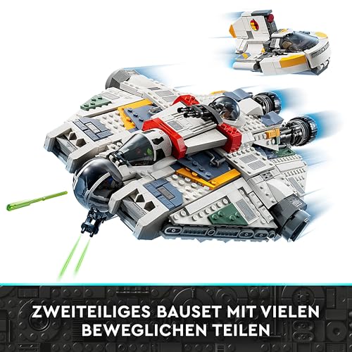 LEGO 75357 Star Wars Ghost & Phantom II Set mit 2 aus Bausteinen gebauten Ahsoka-Fahrzeugen, baubares Raumschiff-Spielzeug mit 5 Charakteren, darunter Jacen Syndulla und Einer Chopper-Droidenfigur