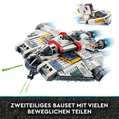 LEGO 75357 Star Wars Ghost & Phantom II Set mit 2 aus Bausteinen gebauten Ahsoka-Fahrzeugen, baubares Raumschiff-Spielzeug mit 5 Charakteren, darunter Jacen Syndulla und Einer Chopper-Droidenfigur