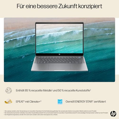 HP OmniBook Ultra Next Gen AI Laptop | AMD Ryzen AI 9 HX 375 mit dedizierte NPU für KI | 55 NPU TOPS | Copilot+ PC | 14" 2,8K IPS Touchscreen 400 Nits | 32 GB RAM | 1TB SSD | QWERTZ | Win11 | Silber