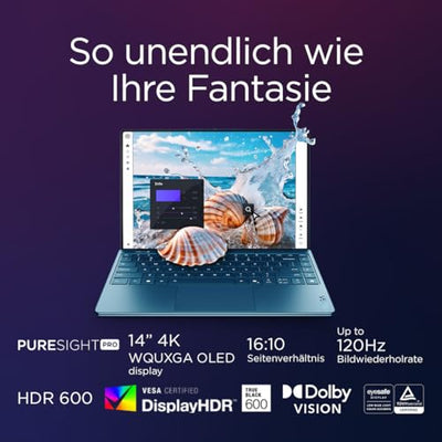 Lenovo Yoga Slim 9i Laptop | Copilot+ PC |14" 4K WQUXGA OLED Touch Display | Intel Core Ultra 7 | 32GB RAM | 1TB SSD | Intel Arc Grafik | Windows 11 Home | QWERTZ | Tidal Teal | 3 Jahre Premium Care