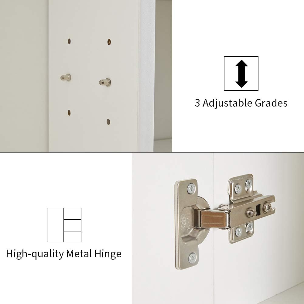 CLIPOP Badezimmer Spiegelschrank,Badezimmerschrank mit Einzeltür Verspiegelt und 2 Einlegeböden,Holz Badschrank Hängend Wandschrank mit Spiegel,45 x 17 x 52 cm