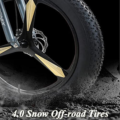 Wmmner Mountainbike für Erwachsene, 24-Zoll-Räder, Herren, Stahlrahmen für Damen, Mountainbikes mit fettigen Reifen, Mountainbike mit hartem Schaft, mechanische Scheibenbremsen, Grau, 27 Gänge