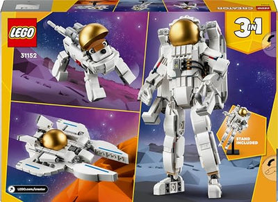 LEGO Creator 3in1 Astronaut im Weltraum Spielzeug, Modellbausatz mit Hund und Raumschiff für Kinder, Kinderzimmer-Deko, kreatives Geschenk für Jungs und Mädchen ab 9 Jahren 31152