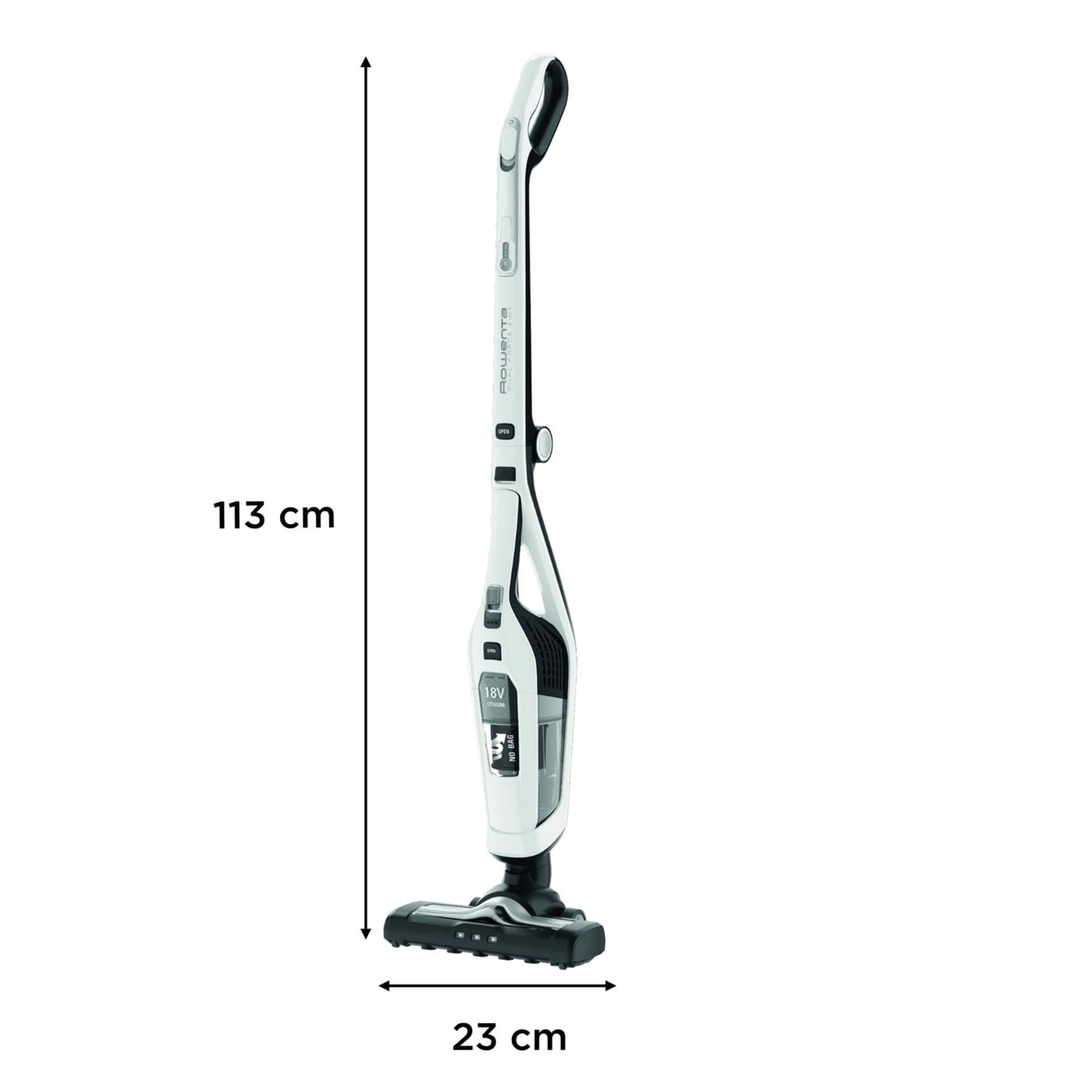 Rowenta RH6737 Dual Force 2-in-1 kabelloser Akku-Stabstaubsauger | integrierter Handstaubsauger | klappbarer Griff | sehr leicht – nur 2,5 kg | LED-Beleuchtung | Weiß